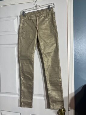 BEVY FLOG Metallic Gold Slim Jogger Pants